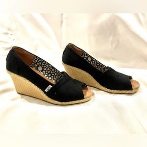 ‼️👠sale - Black canvas wedges